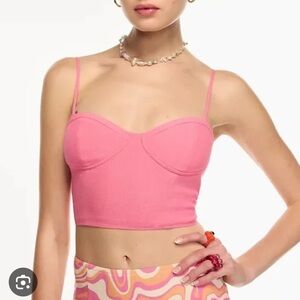 Aritzia Sundeh Best Bonnie Bustier Croptop in Soft Fuschia XS